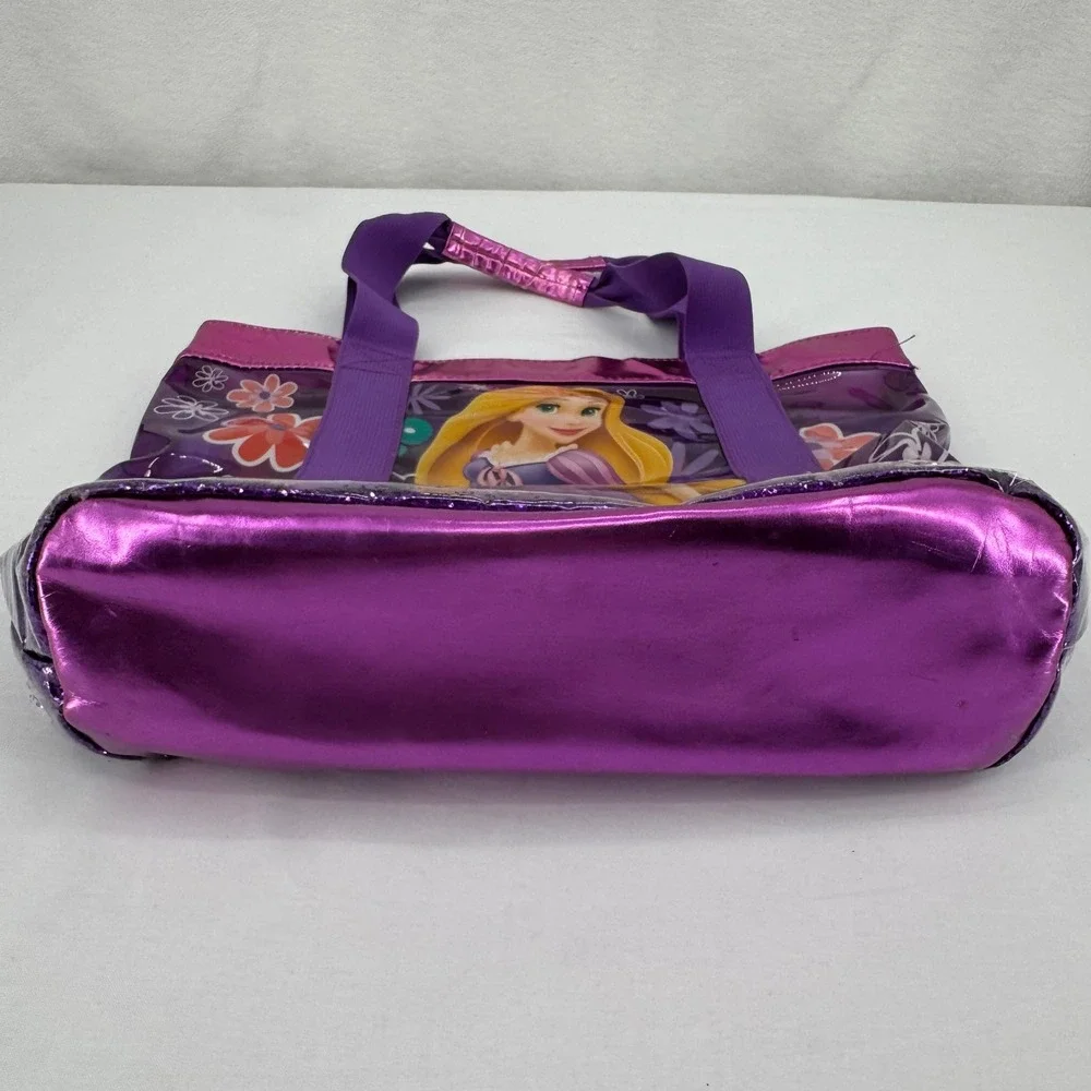Vintage Disney Store Rapunzel Purple Glitter Swim Tote & Princess Reusable Bag